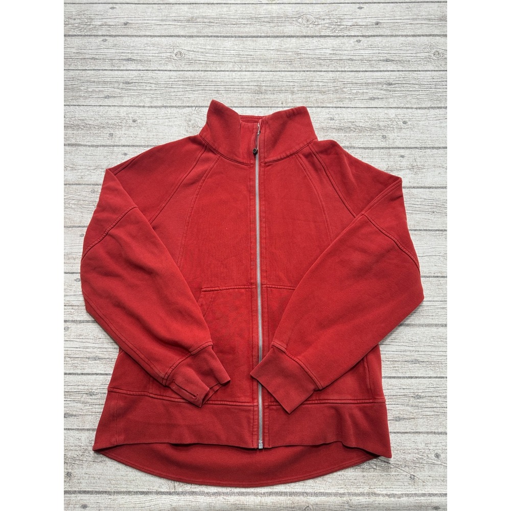 Lululemon Scuba Hoodie Women's M/L Red Relaxed Fit Fleece Lined Zip Up Athletic